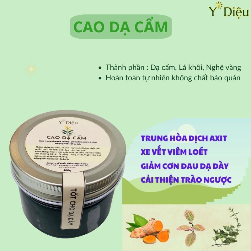 CAO DẠ CẨM, GIẢI PHÁP CHO VIÊM LOÉT, TRÀO NGƯỢC DẠ DAY